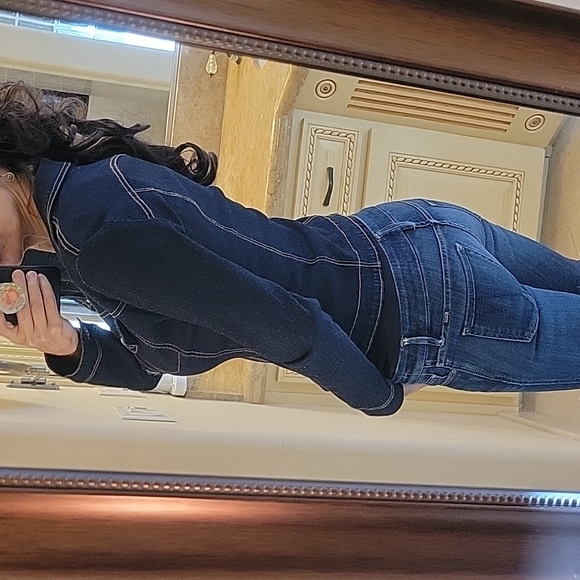 Charlotte Russe Dark Denim Button-down Jacket, S - Picture 7 of 16